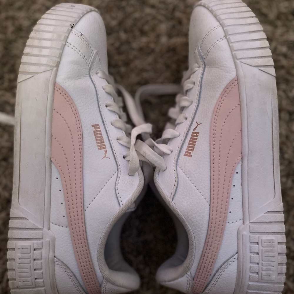 Puma White and Blush Sneakers